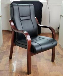 ZHA-BGY-03型实木办公椅 黑色职员皮椅接待电脑椅 会议椅