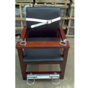 ZHA-M-R5型木制软靠背审讯椅（带手铐脚锁）